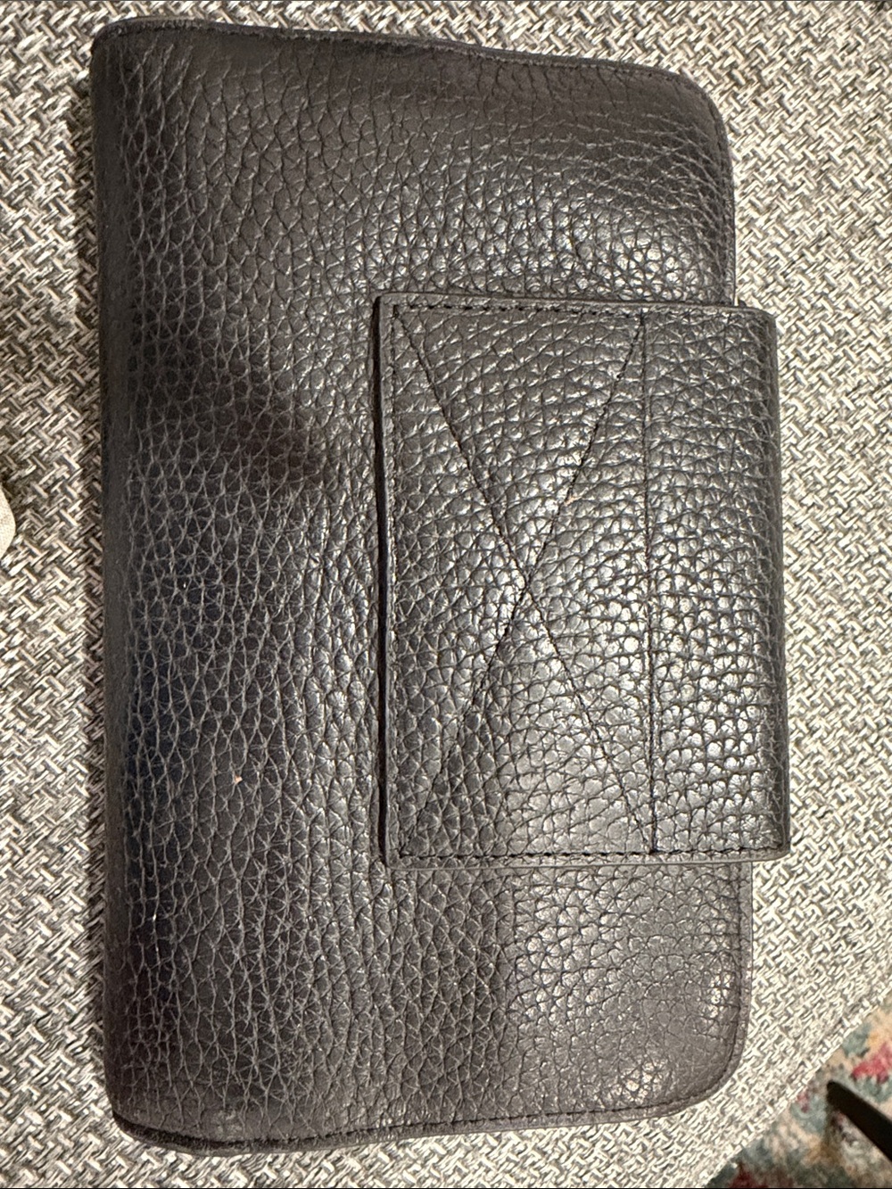 Womens Black Leather Wallet - Sleek Pebbled Finish